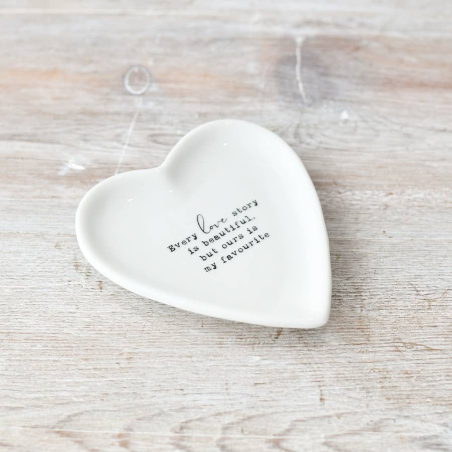 Every love story is beautiful " Trinket Heart Dish, 10cm
