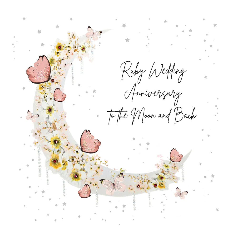 RUBY WEDDING ANNIVERSARY CARD
