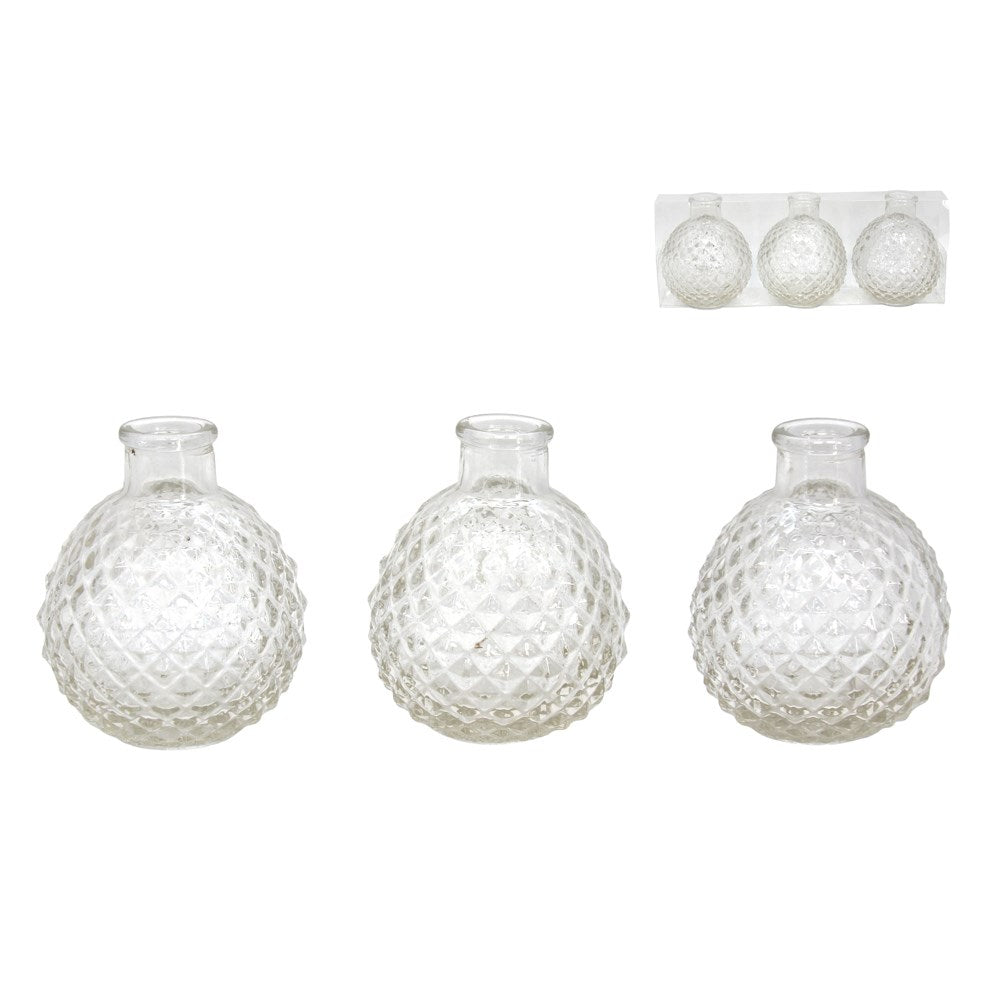 FACETED GLASS BUD VASE
