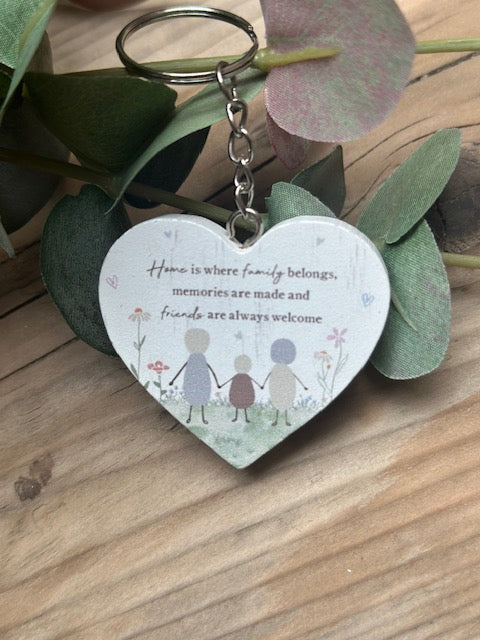 KEYRING HOME IS WHERE FAMILY BELONG
