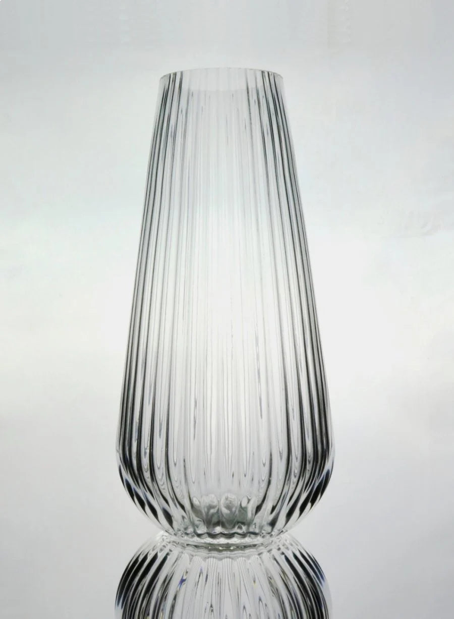 FLOSSIE TALL RIBBED GLASS VASE