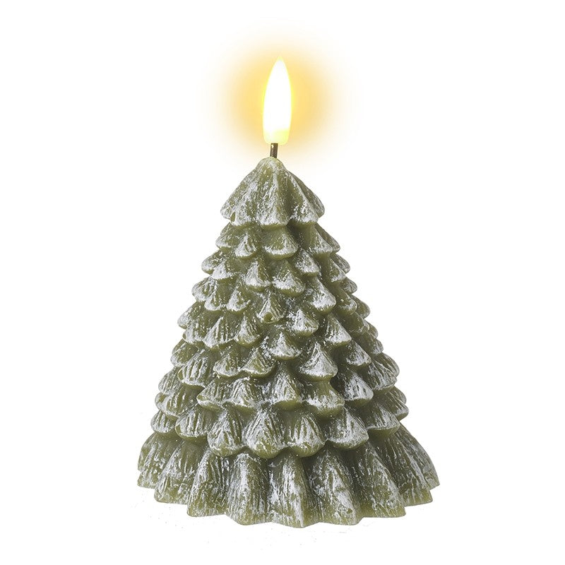 SMALL WAX EFFECT LED TREE CANDLE