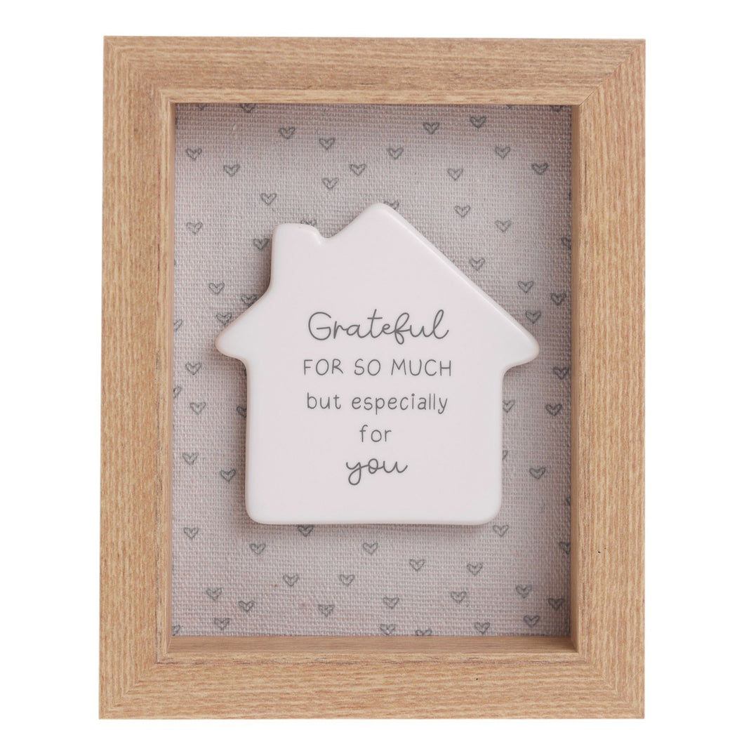 GRATEFUL FOR SO MUCH BUT ESPECIALLY FOR YOU FRAMED CERAMIC HEART