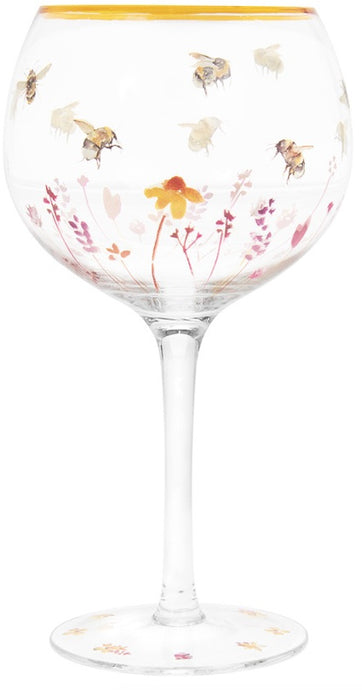 BEE GIN FLORAL GLASS