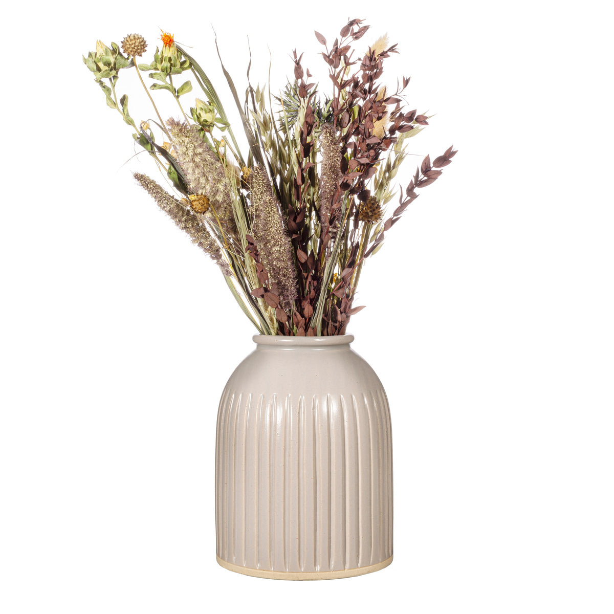 GROOVED VASE GREY