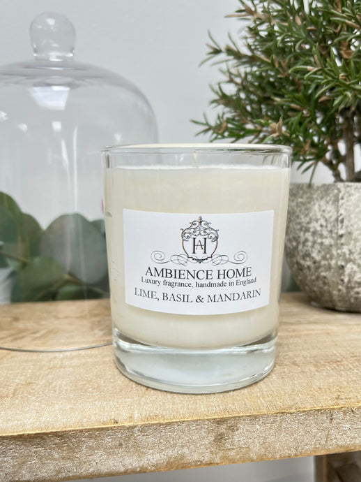 LIME, BASIL & MANDARIN CANDLE - HANDMADE SOY CANDLE IN THE UK