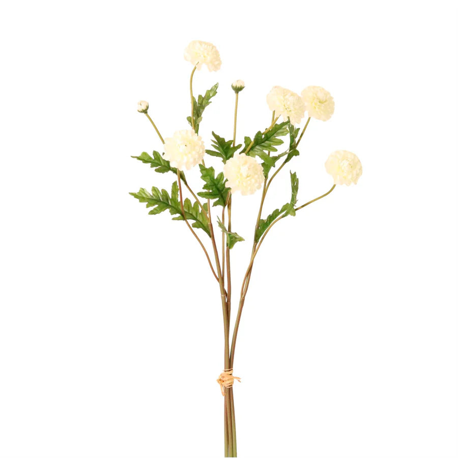RUFFLED CHRYSANTHEMUM FAUX FLORAL STEM