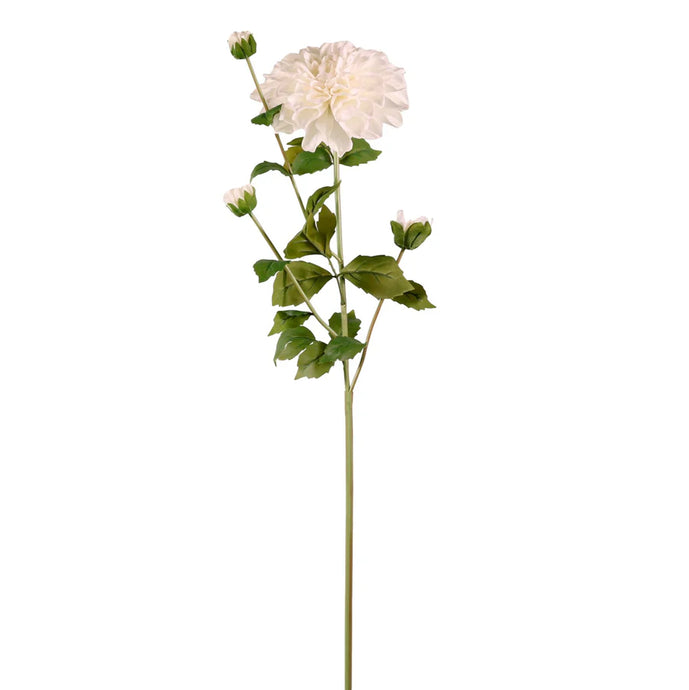 REAL TOUCH DAHLIA FAUX FLORAL STEM - CREAM