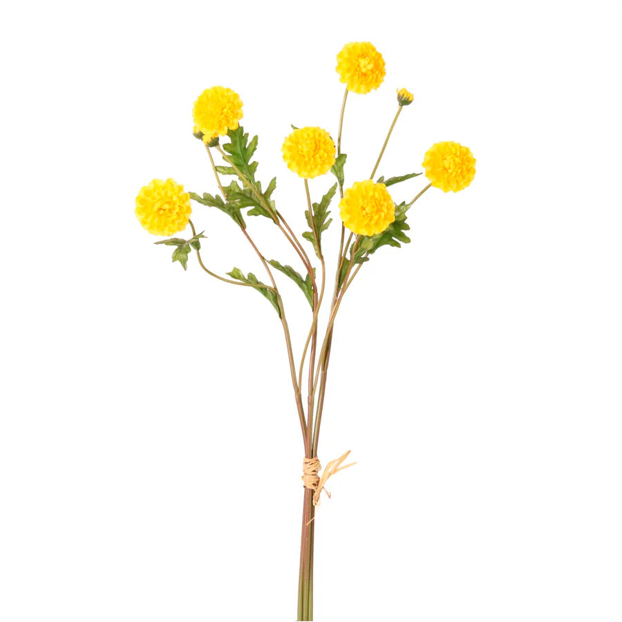 RUFFLED CHRYSANTHEMUM FAUX FLORAL STEM
