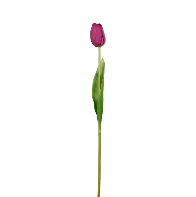 REAL TOUCH TULIP FAUX FLORAL STEM - PURPLE