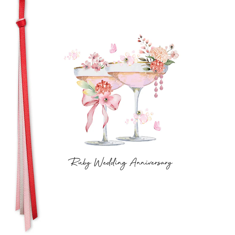 RUBY WEDDING ANNIVERSARY CARD