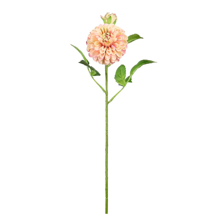 POM POM DAHLIA FAUX FLORAL STEM - PINK BLUSH
