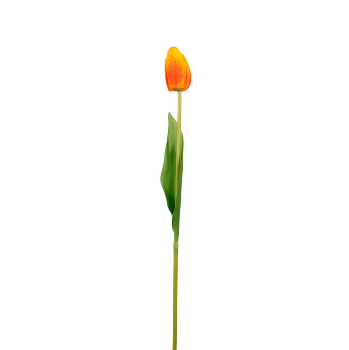 REAL TOUCH TULIP FAUX FLORAL STEM - ORANGE