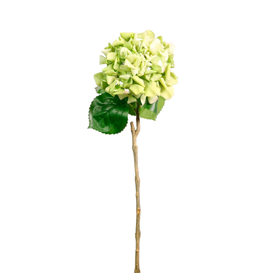 REAL TOUCH HYDRANGEA FAUX FLORAL STEM - GREEN