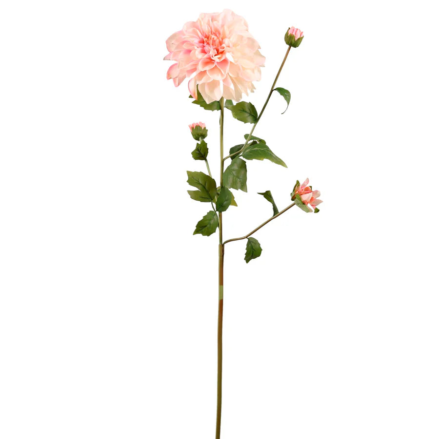 REAL TOUCH DAHLIA FAUX FLORAL STEM - PALE PINK