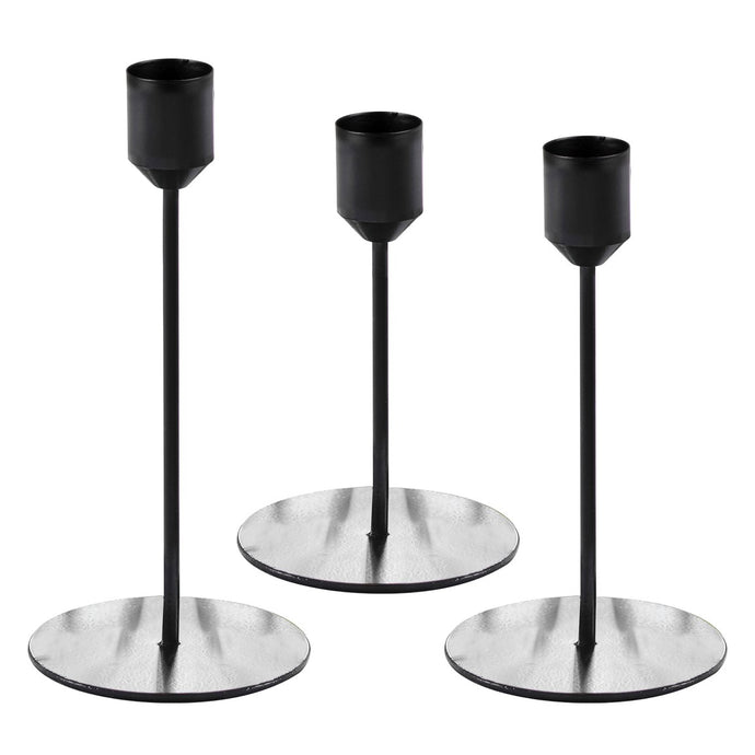 BLACK METAL CANDLE HOLDERS