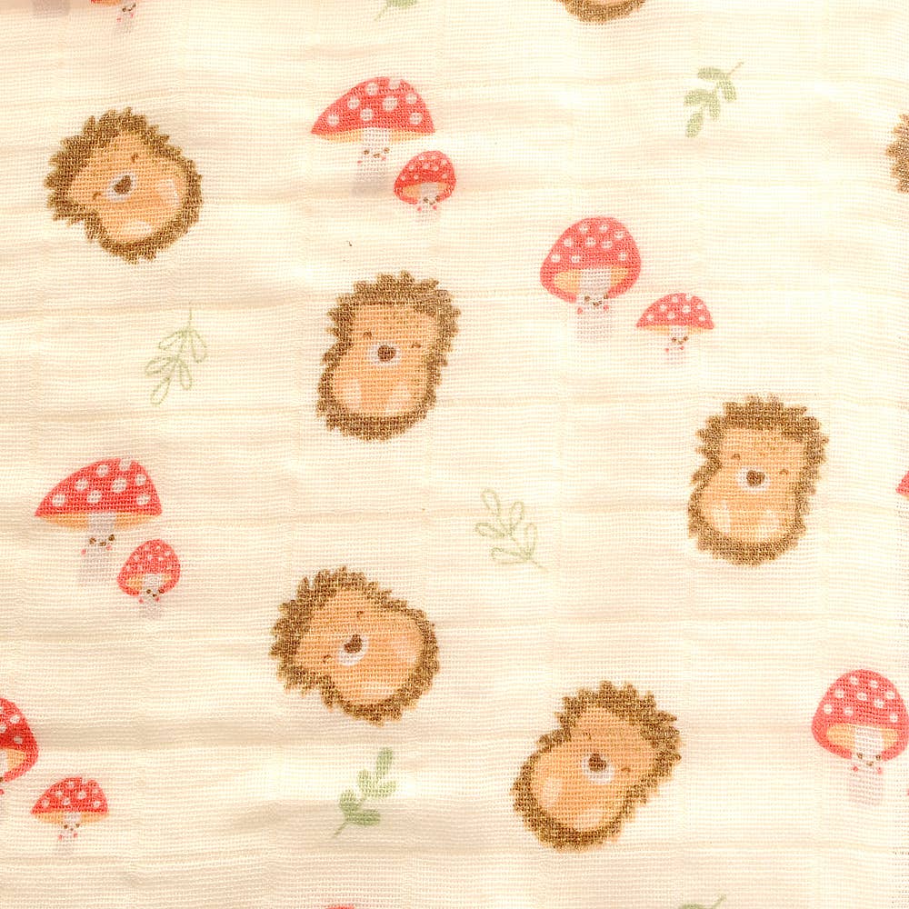 HEDGEHOG AND MUSHROOMS MUSLIN SET
