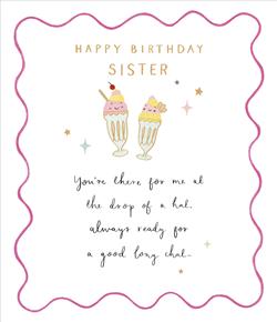 HAPPY BIRTHDAY SISTER CONCERTINA CARD