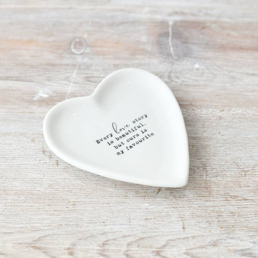 Every love story is beautiful " Trinket Heart Dish, 10cm