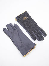 BLUE/GREY GOLD BEE EMBROIDERED GLOVES