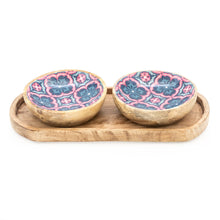 MOROCCAN MANGO WOOD DIPPING BOWL SET