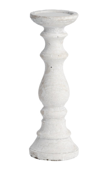 MEDIUM AGED WHITE STONE CANDLE HOLDER