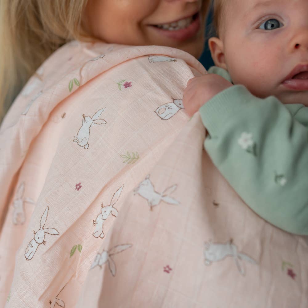 PINK BUNNIES MUSLIN SET