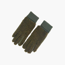KHAKI BORG FLEECE GLOVES