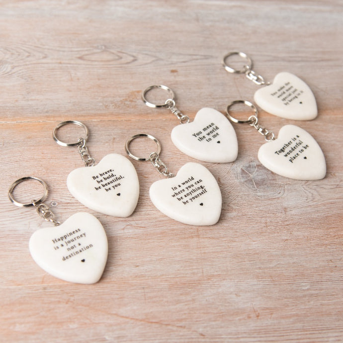 MARBLE HANGING HEART KEYRING