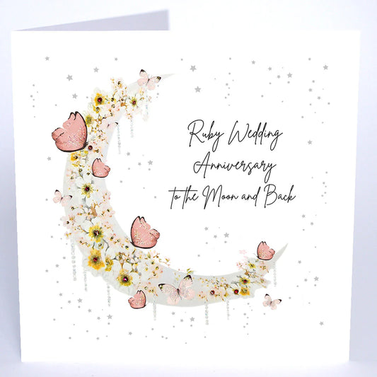 RUBY WEDDING ANNIVERSARY CARD