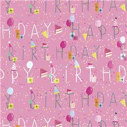 PINK HAPPY BIRTHDAY ROLLWRAP 2m