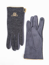 BLUE/GREY GOLD BEE EMBROIDERED GLOVES
