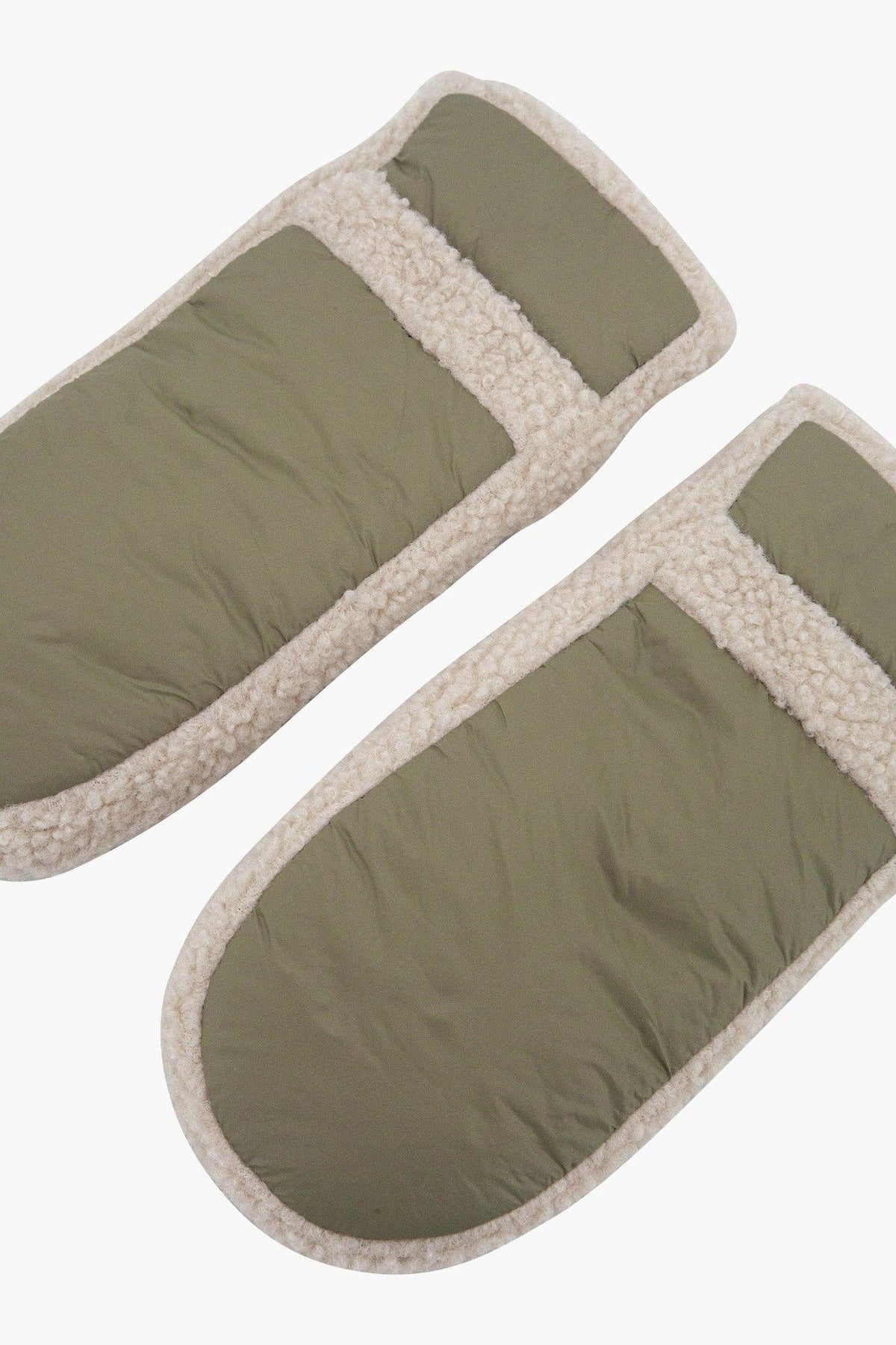 KHAKI BORG LINED MITTENS