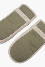 KHAKI BORG LINED MITTENS
