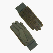 KHAKI BORG FLEECE GLOVES