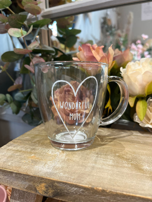 WONDERFUL MUM GLASS MUG