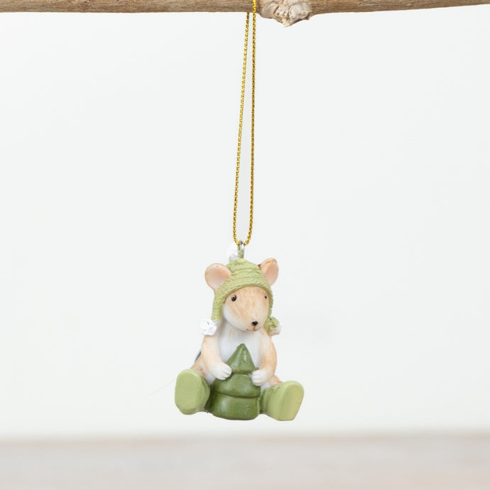HANGING FESTIVE MOUSE WITH TREE