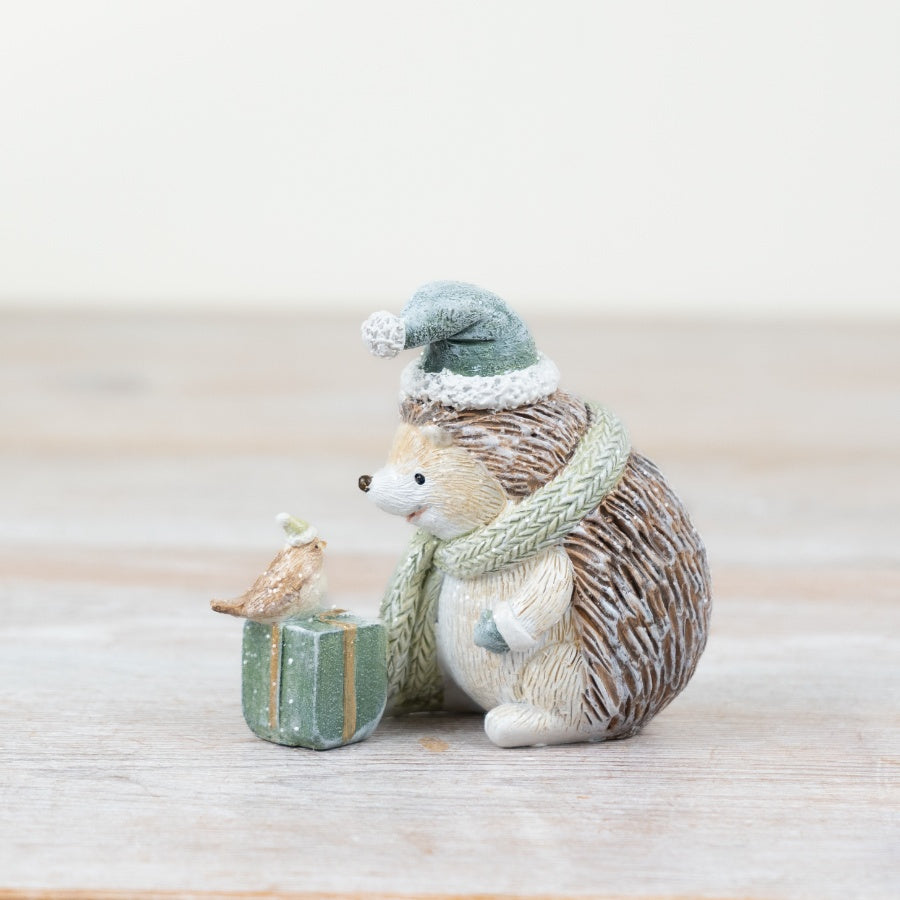 HEDGEHOG & BIRD ORNAMENT