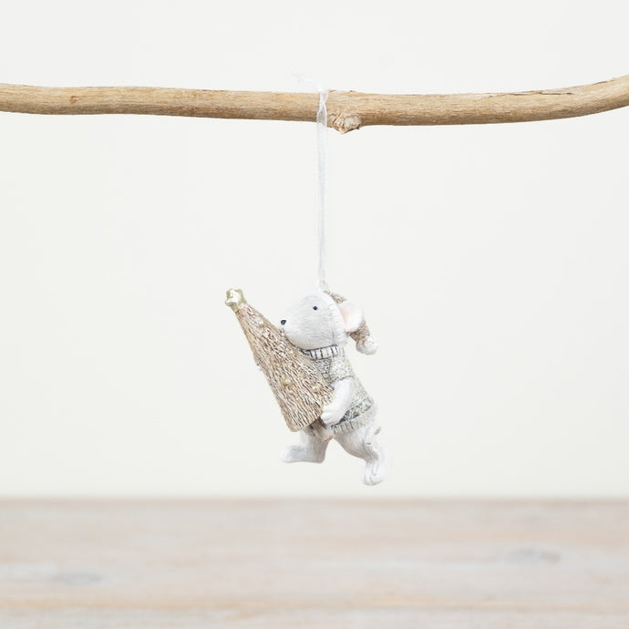 HANGING MOUSE WITH PINECONE