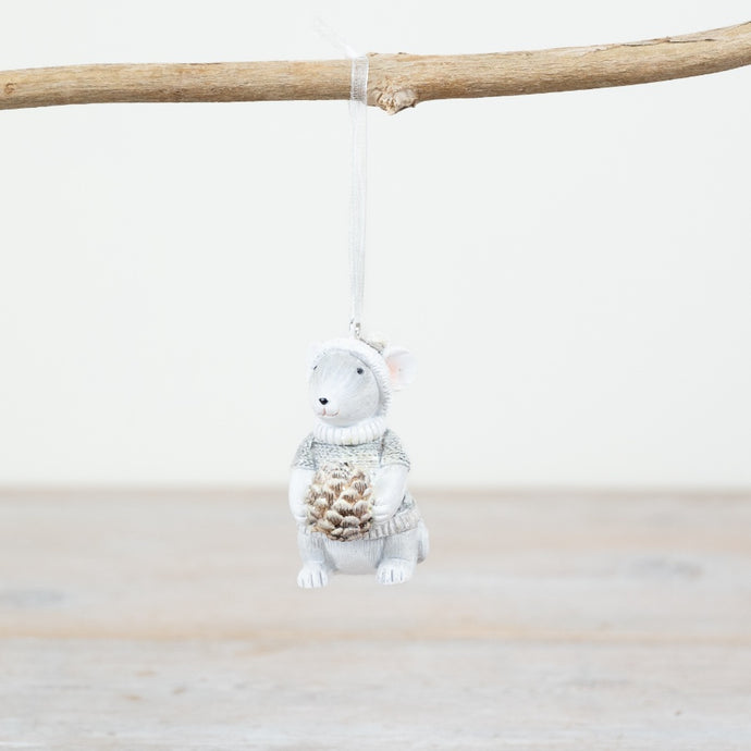 HANGING MOUSE WITH PINECONE