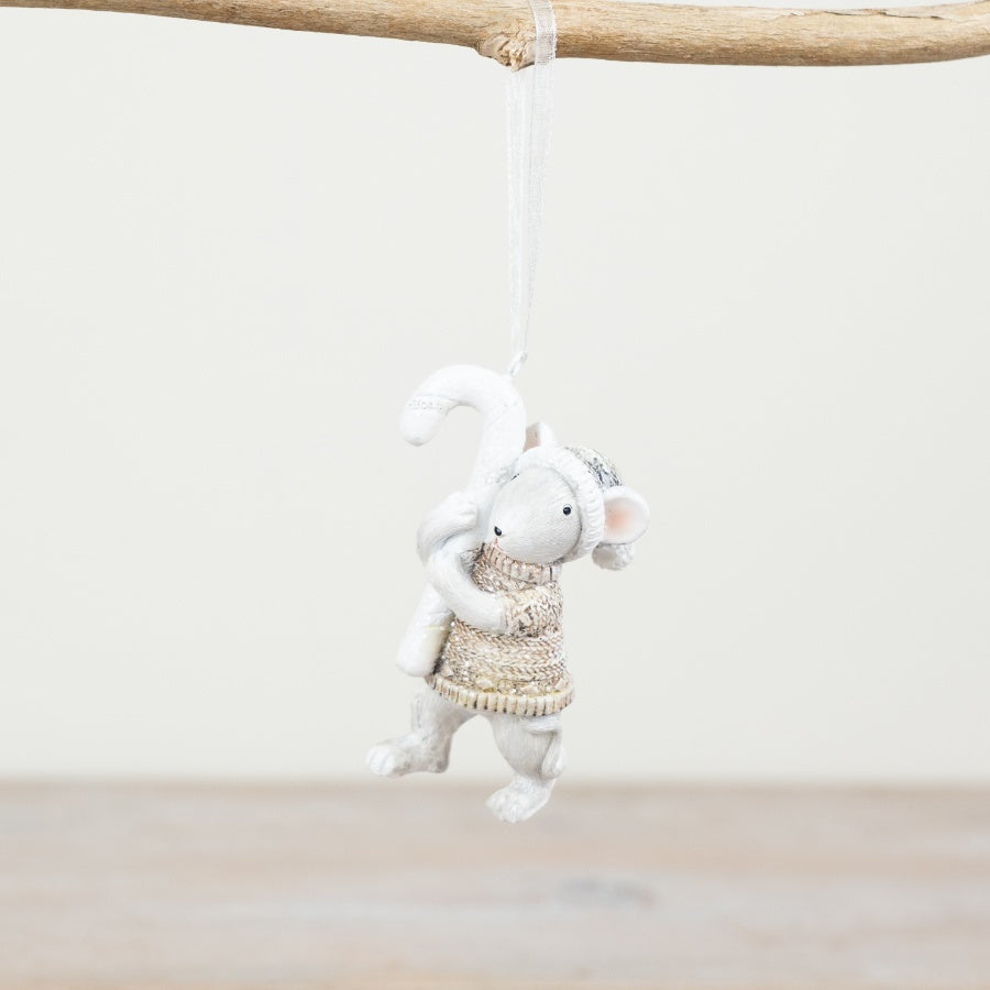 HANGING MOUSE WITH CANDY CANE