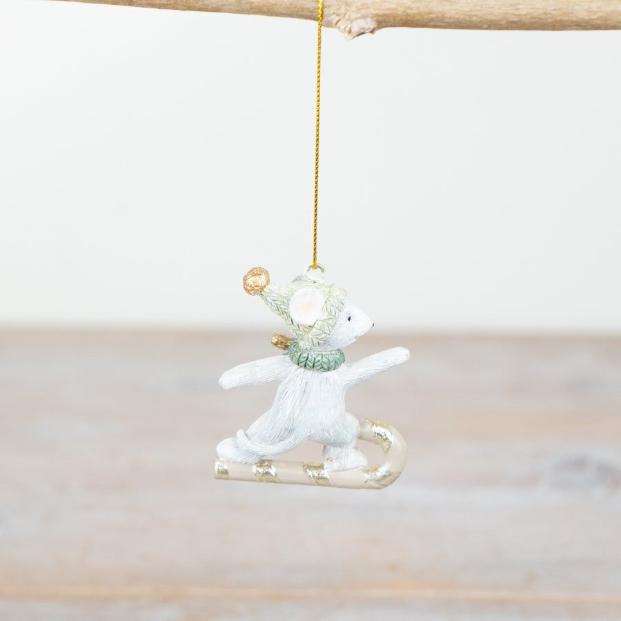 HANGING MOUSE ON CANDY CANE