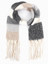 NEUTRAL BLOCK STRIPE SCARF
