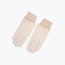 BEIGE BORG FLEECE GLOVES
