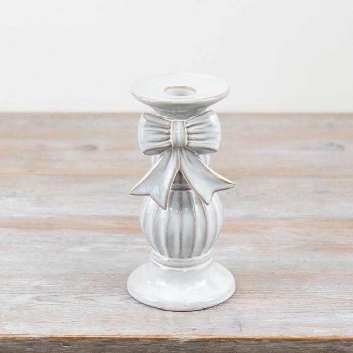 CERAMIC BOW CANDLE HOLDER