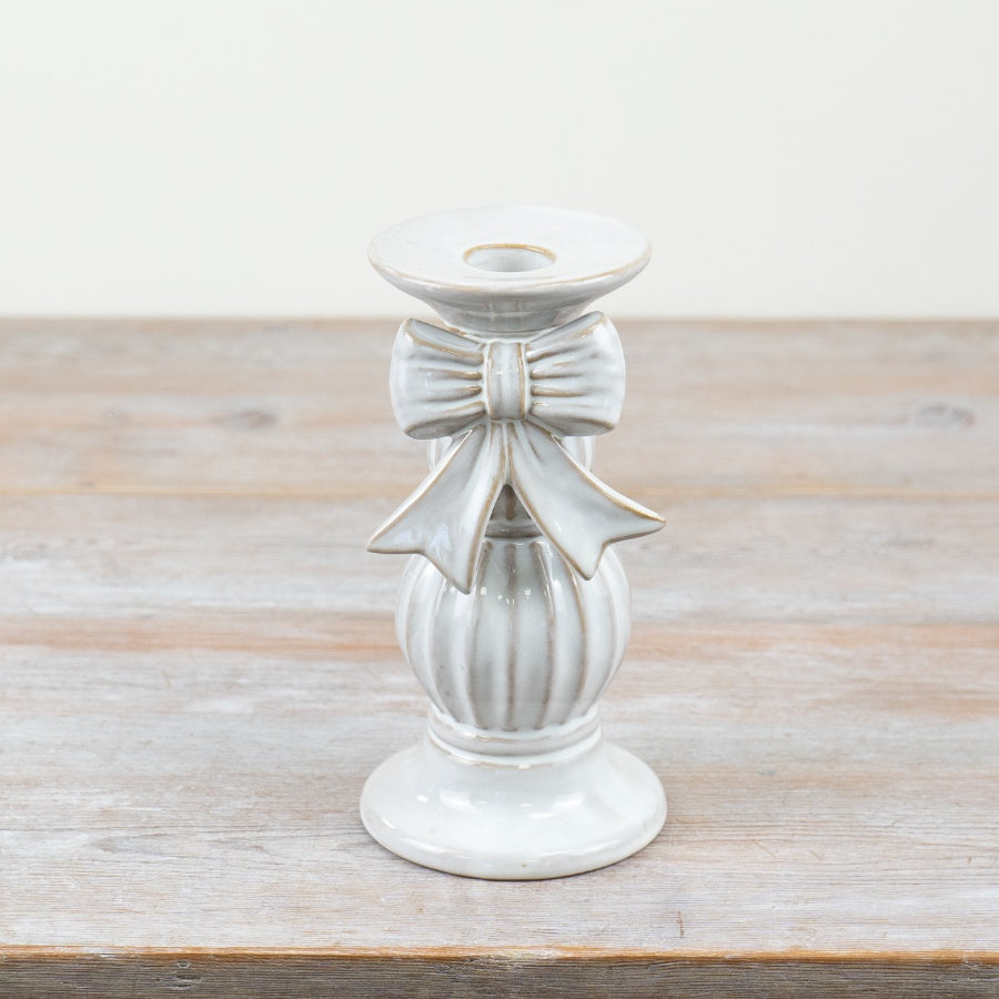 CERAMIC BOW CANDLE HOLDER