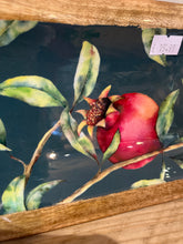 POMEGRANATE GREEN ENAMELLED MANGO WOOD TRAY