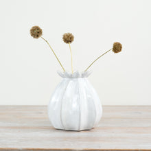 WHITE CERAMIC POPPY BUD VASE