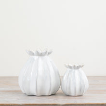 WHITE CERAMIC POPPY BUD VASE