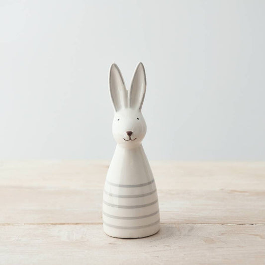 WHITE STRIPE CERAMIC RABBIT